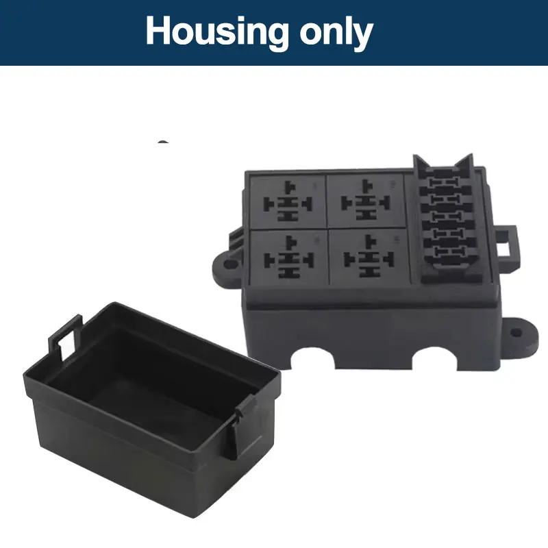 12V/24V 40A 4/5-Pin 6-Wege-Sicherungsrelaisbox, 4-Relais-Halter Standard ATO Sicherungsblock mit freier