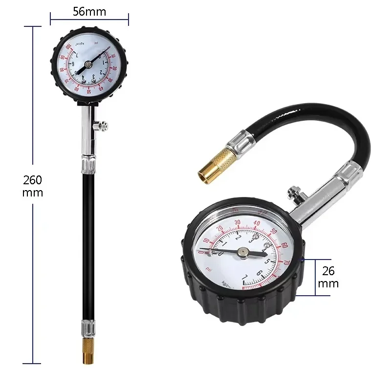Reifen Luftdruck Tester 0-100 Psi Hochpräzise Universal Lange Rohr – Bild 2
