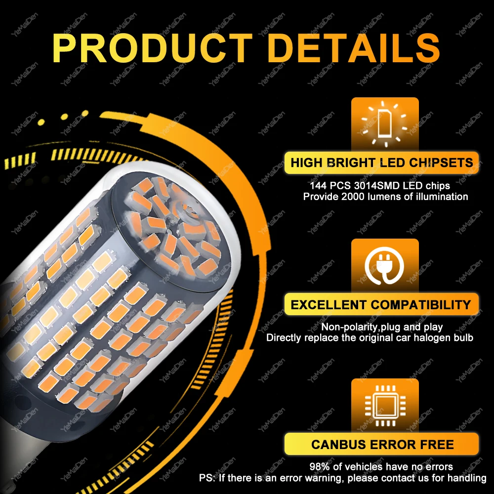 CANBUS T20 7443 P21W PY21W 1156 BA15S BAU15S Led-lampe Für 6500K Weiß – Bild 3