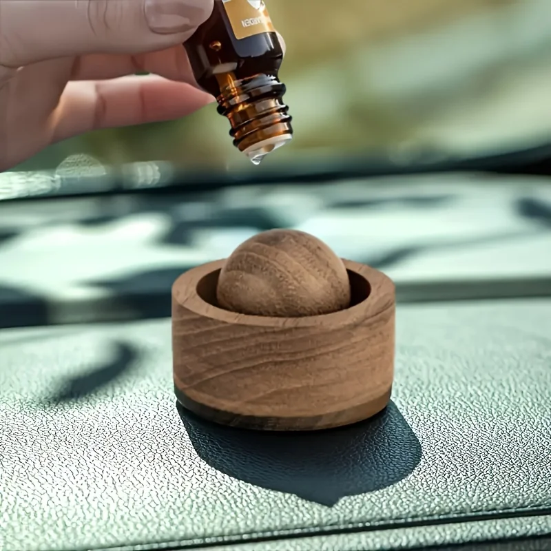 Auto- und Heim-Diffusor für ätherische Öle - aus Holz, niedlicher Mini-Duftdiffusor mit natürlichem Duft