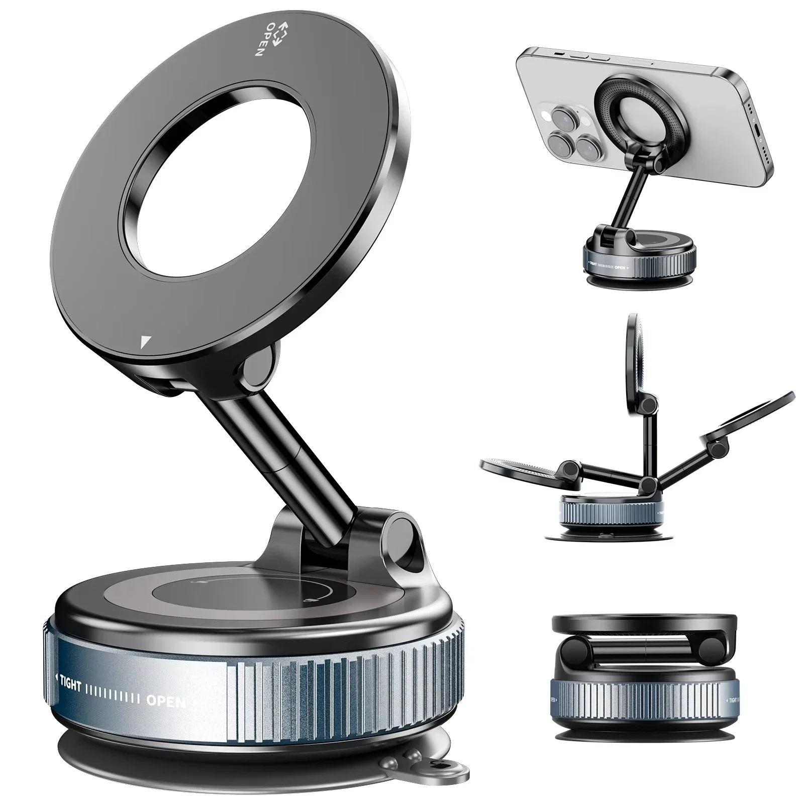 Autotelefon-Magnetständer, mechanischer Vakuum-Saugnapf, um 360° drehbar ° Magnetische Adsorptionshalterung