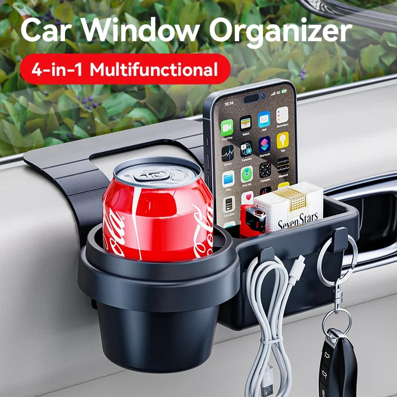 Auto Tasse Ständer Telefon Halter Halterung Tablett Seite Tür Fenster Lagerung Barrel Tasche Hängende Lagerung