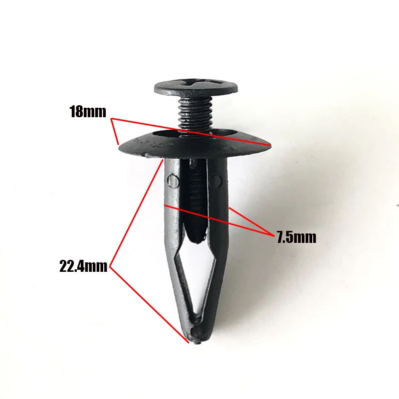 7,5mm Loch Kunststoff Nieten Clip Auto Stoßstange (50 Stück) – Bild 6