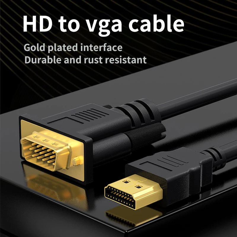 HD 1080P HDMI-Kompatibel zu VGA Kabel Konverter Adapter Für Computer – Bild 2