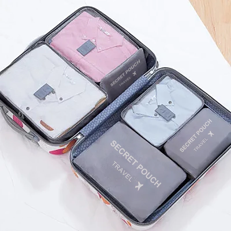 Reise Lagerung Tasche Große Kapazität Gepäck Kleidung Sortierung Organizer Set Koffer Beutel Fall (6 Stück)