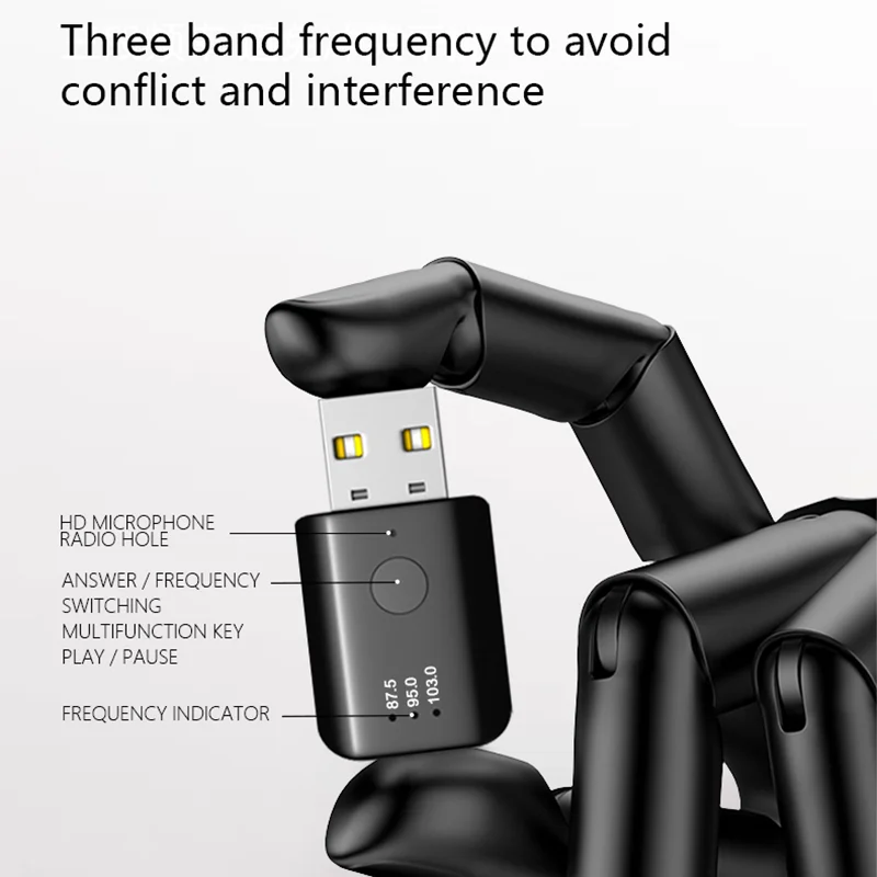 Bluetooth 5,4 FM Sender Mit Mikrofon Freisprechen Anruf USB Wireless – Bild 6