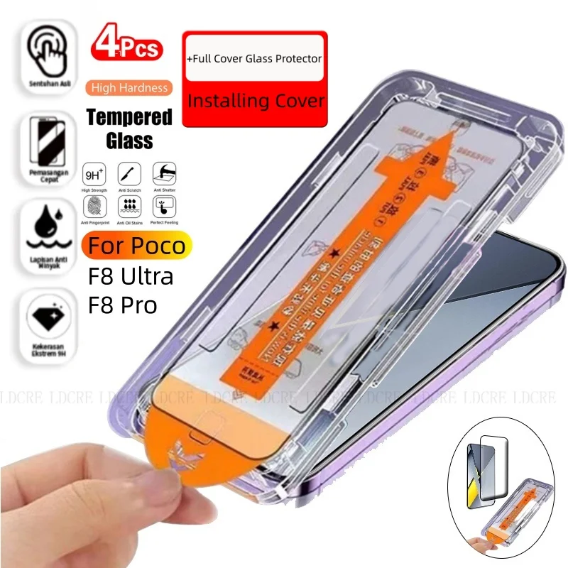 Poco F8 Ultra Glas Poco F8 Pro Gehärtetes Glas Staub freies 9H Volle Abdeckung Screen Protector Xiaomi Poco F8