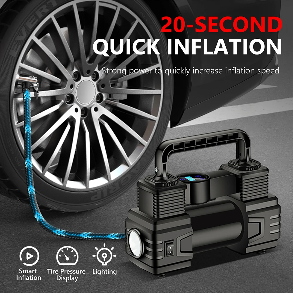12v 150psi Mini-Luft kompressor Zweizylinder-Hochleistungs-Reifen – Bild 2