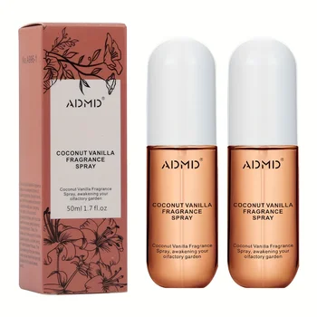 2er-Set Kokosnuss-Duftsprays - Dual-Use Haar- & Körpererfrischer mit langanhaltendem Aroma, kompakter