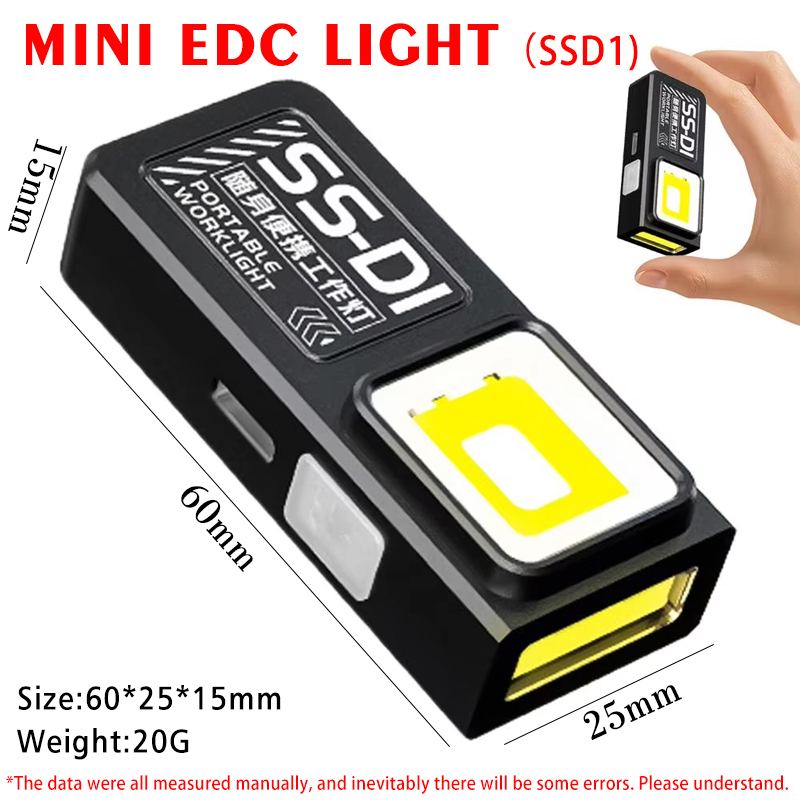 MINI USB wiederaufladbare LED-Taschenlampe, tragbare Arbeitsleuchte mit Magnet am Ende, superhelle