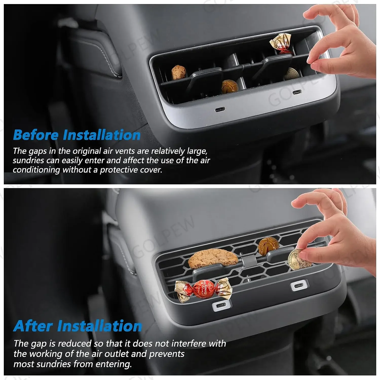 Hinten Air Vent Abdeckung Für Tesla Modell 3Y Zubehör Mittelkonsole – Bild 5