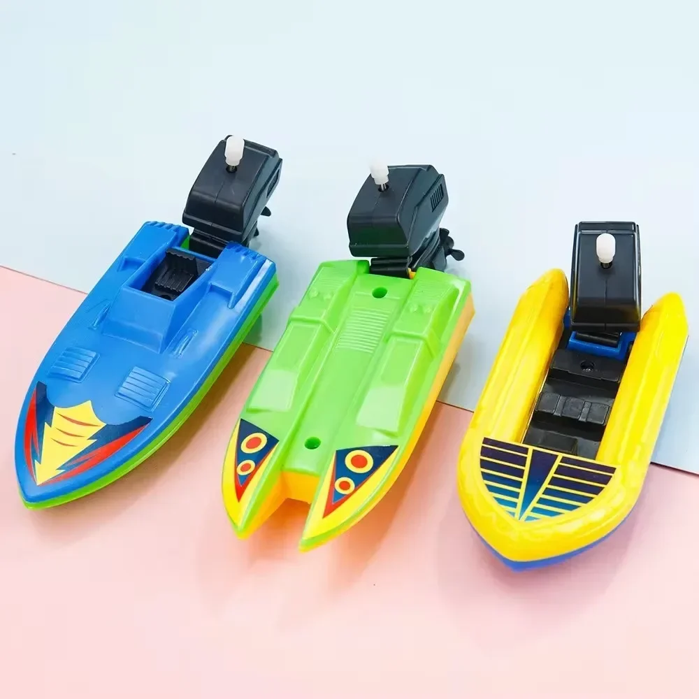 Aufziehbares Schnellboot-Spielzeug, Schwimmendes Schiff, Klassisches Badewannen- und Duschspielzeug