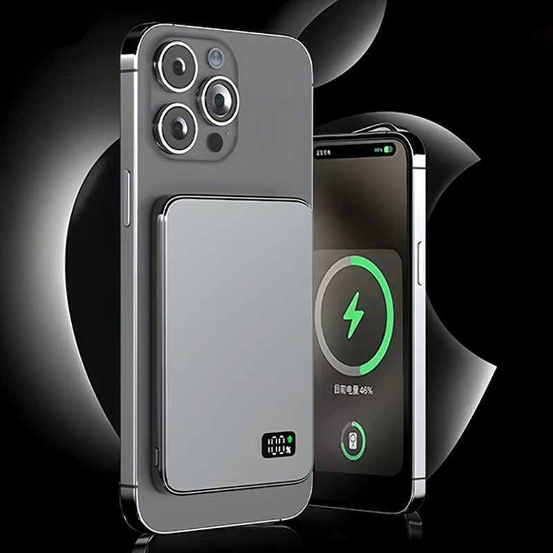 10000 mAh ultradünne Powerbank für MagSafe, magnetischer kabelloser Schnelllade-MacSafe-tragbarer Akku