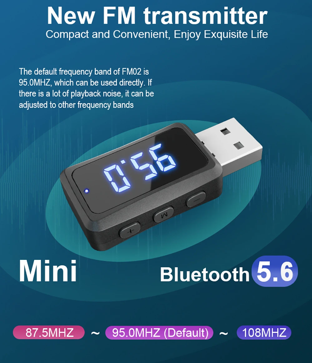 Auto Bluetooth 5,6 FM Sender Empfänger Freisprechen Anruf Mini USB – Bild 2