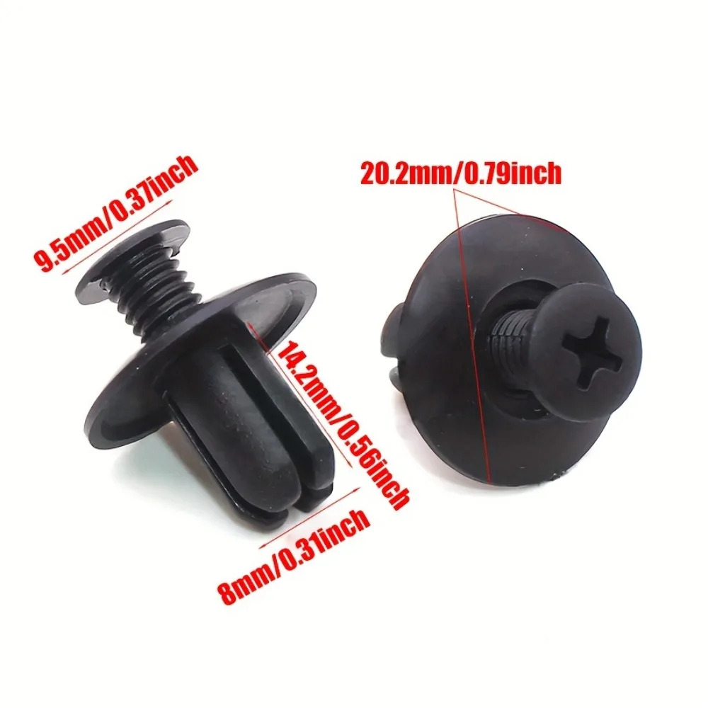 8mm Kunststoff Nieten Befestigungen Schraube Auto (100 Stück) – Bild 2