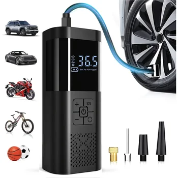 Tragbarer Auto-Luftkompressor, 3 x schnellere 150 PSI kabellose Reifenfüllpumpe mit Digitalanzeige für Auto