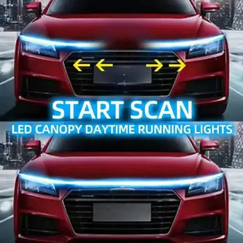 Dynamische meteor Led Auto Haube Lichter Streifen Universal Motorhaube Guide Dekorative Licht Bar Auto