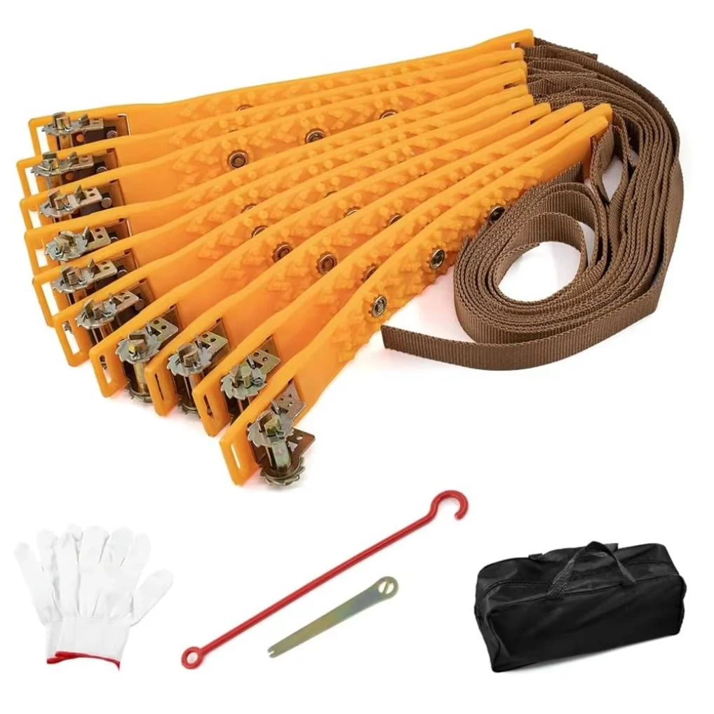Universal-Schneeketten für Autos, TPU-Radsicherungsketten, verstellbare Schneereifenketten (10 Stück)
