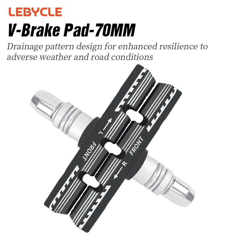 LEBYCLE MTB Rennrad V-Bremsbeläge Fahrradbremsbacken 70 mm 73 mm Gewinde für lineare Zugbremsen Alle