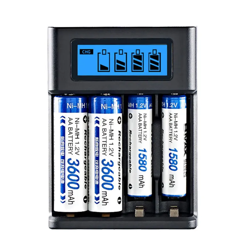 LCD-Display AA / AAA-Batterie USB-Ladegerät 4 Steckplätze für NI-MH – Bild 3