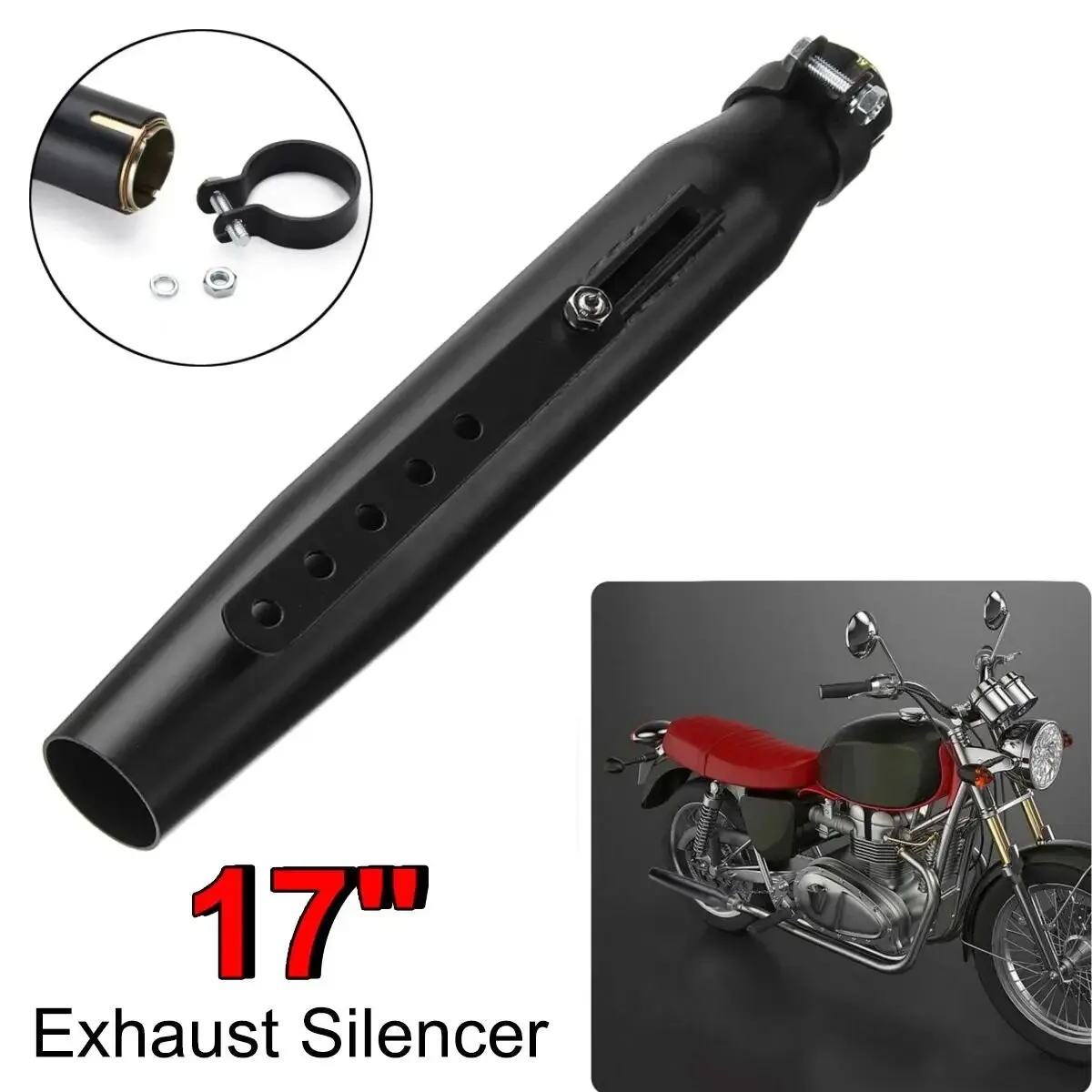 Motorrad Auspuff Schalldämpfer Retro Vintage Klassische Galvanik Escap – Bild 3