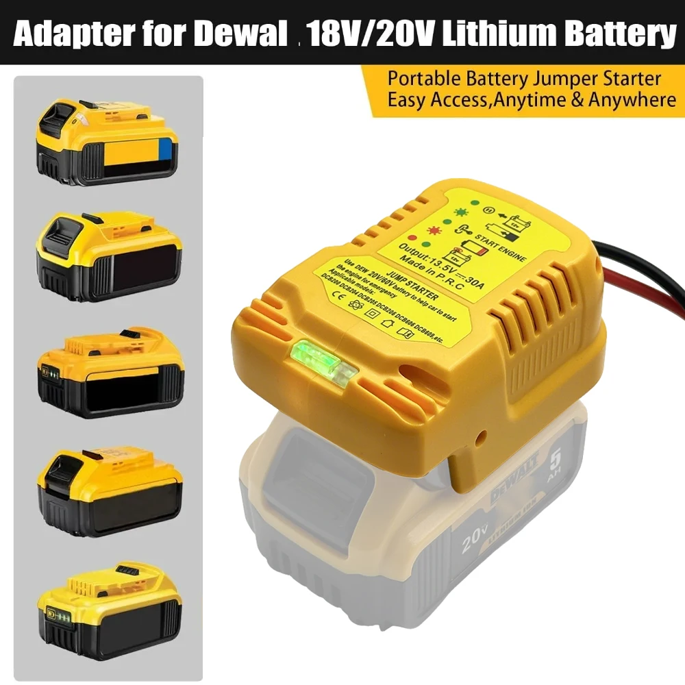 Starthilfe-Adapter für DeWalt 20V Akku mit Starthilfekabelklemmen – Bild 4