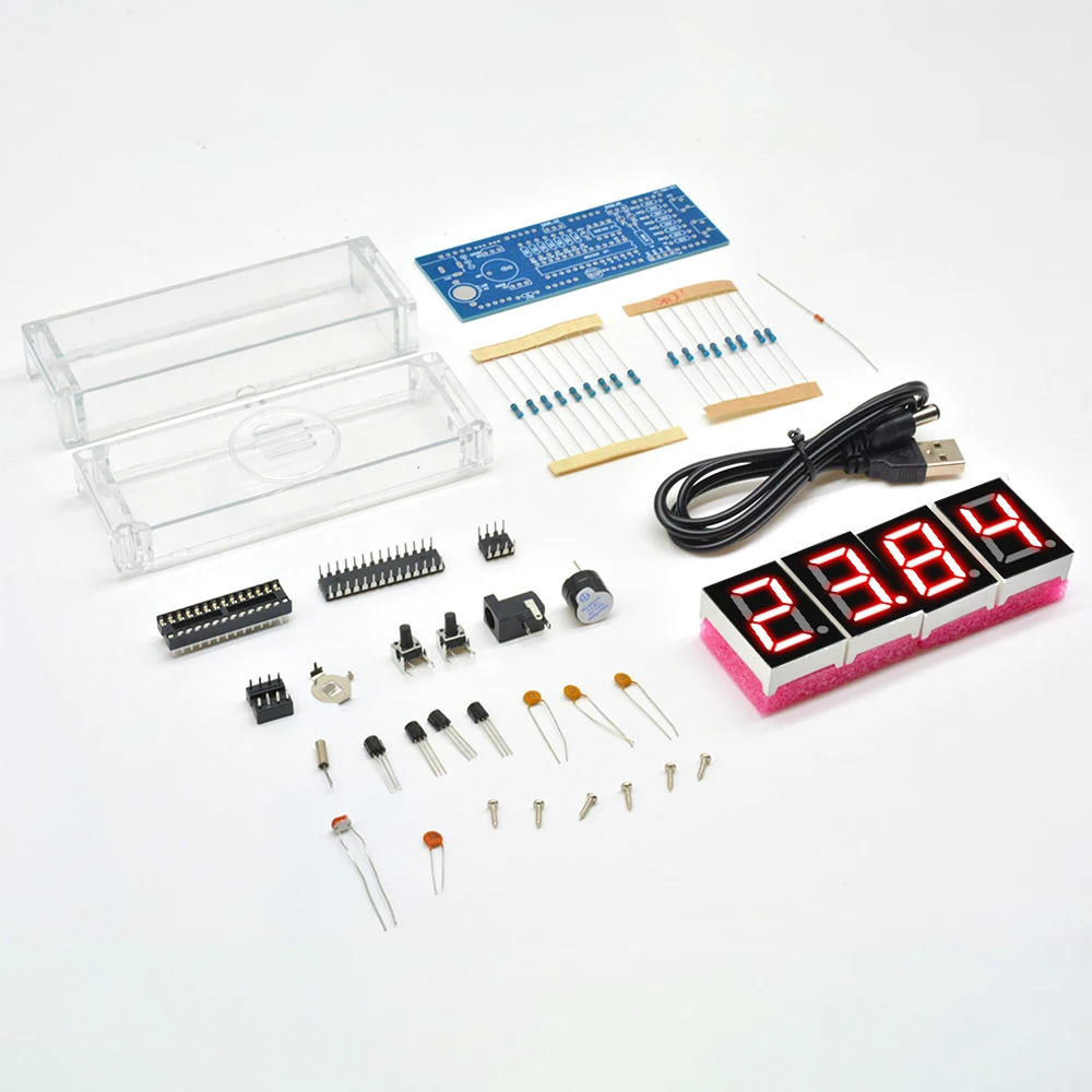 Elektronische Uhr DIY Kit LED Mikro controller Kit Digitaluhr Zeit Licht regelung Temperatur Thermometer DIY