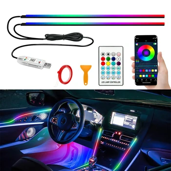 110 cm APP Control Auto Umgebungs Lichter LED Innen RGB Symphonie Atmosphäre Licht Acryl Streifen Dashboard