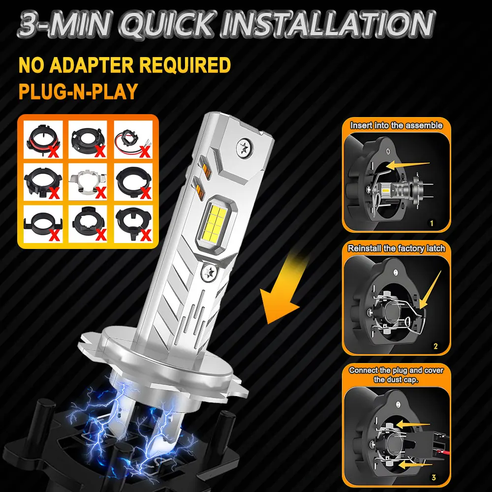 H7 H4 H1 LED-Leuchten für Auto-Scheinwerfer 1.000.000LM Mini Kabellose – Bild 6