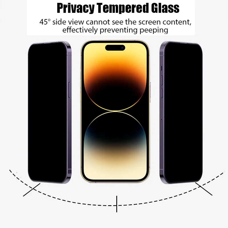 IPhone 16 17 18 15 14 pro Privatsphäre gehärtetes Glas sichtschutz – Bild 4
