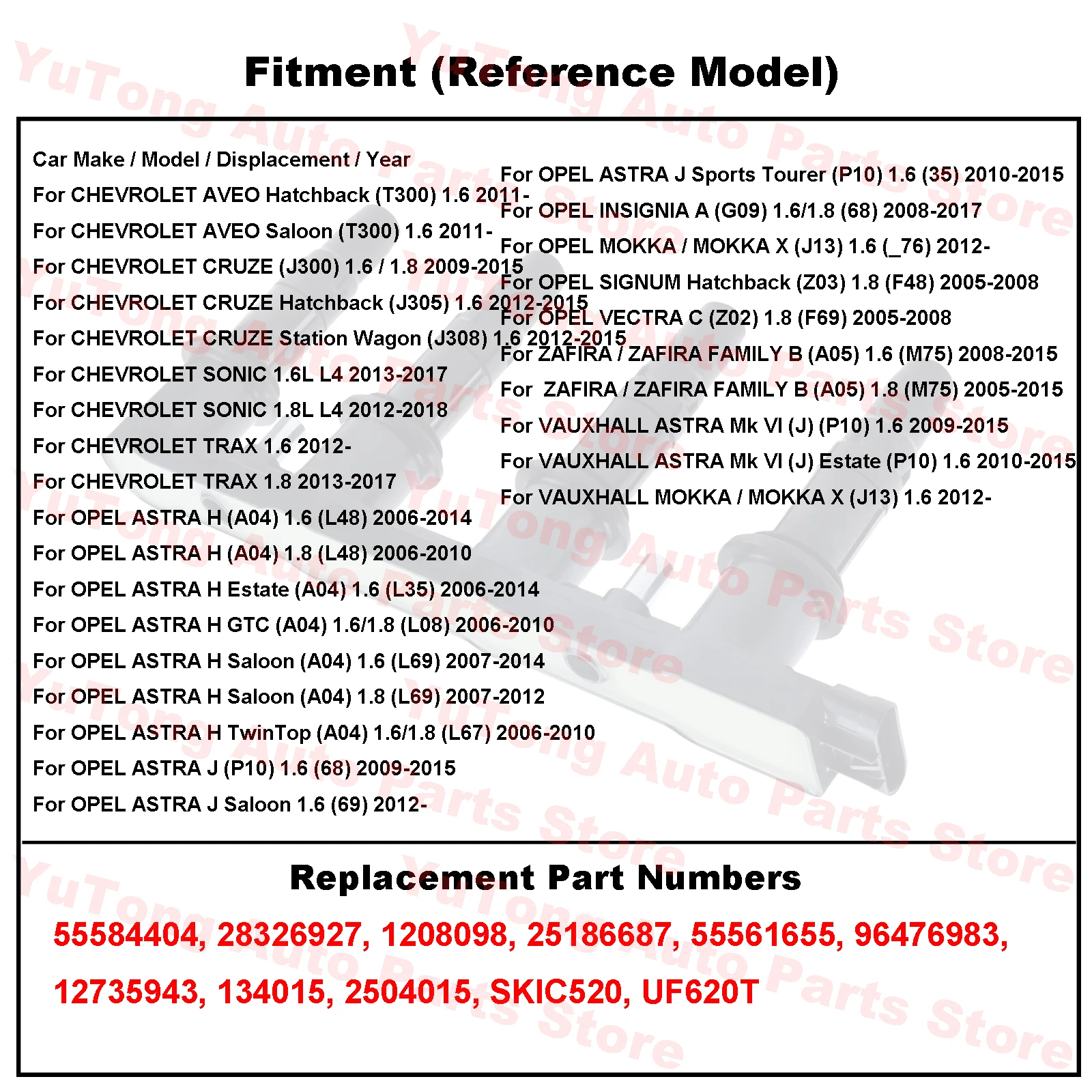 Zündspule 55584404 für Chevrolet Sonic 2016 1.6 1.8 Aveo T300 Cruze – Bild 4