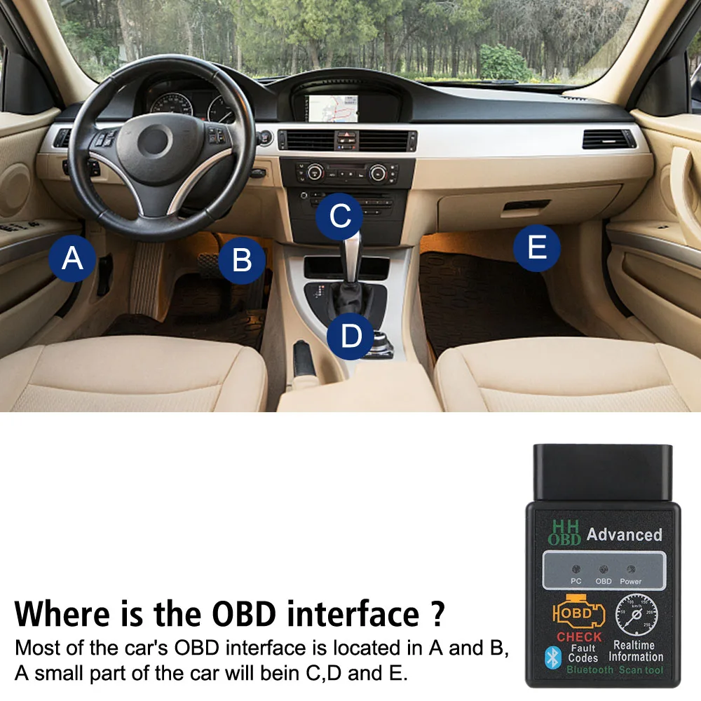 ELM327 OBD2 Interface Adapter Code Reader Auto Diagnose Werkzeug Auto – Bild 6