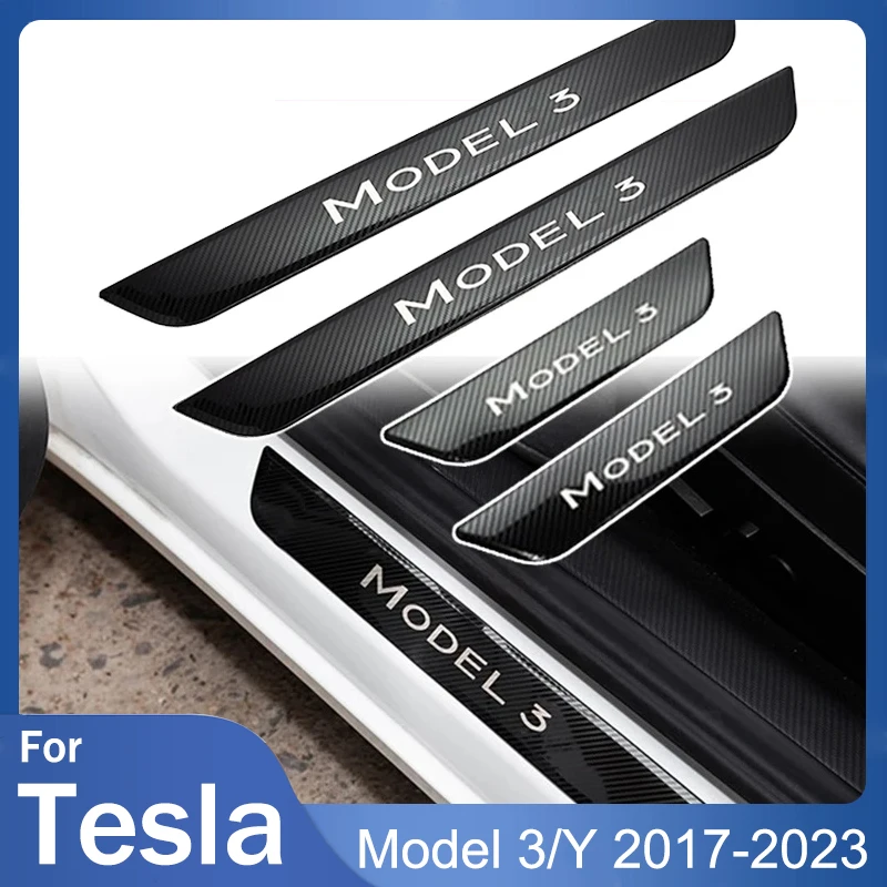 Pedal Schutz Streifen Für Tesla Modell Y 3 2017-2023 Zubehör Nerf Bars Trittbretter Aufkleber Tür Sill