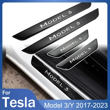 Pedal Schutz Streifen Für Tesla Modell Y 3 2017-2023 Zubehör Nerf Bars Trittbretter Aufkleber Tür Sill