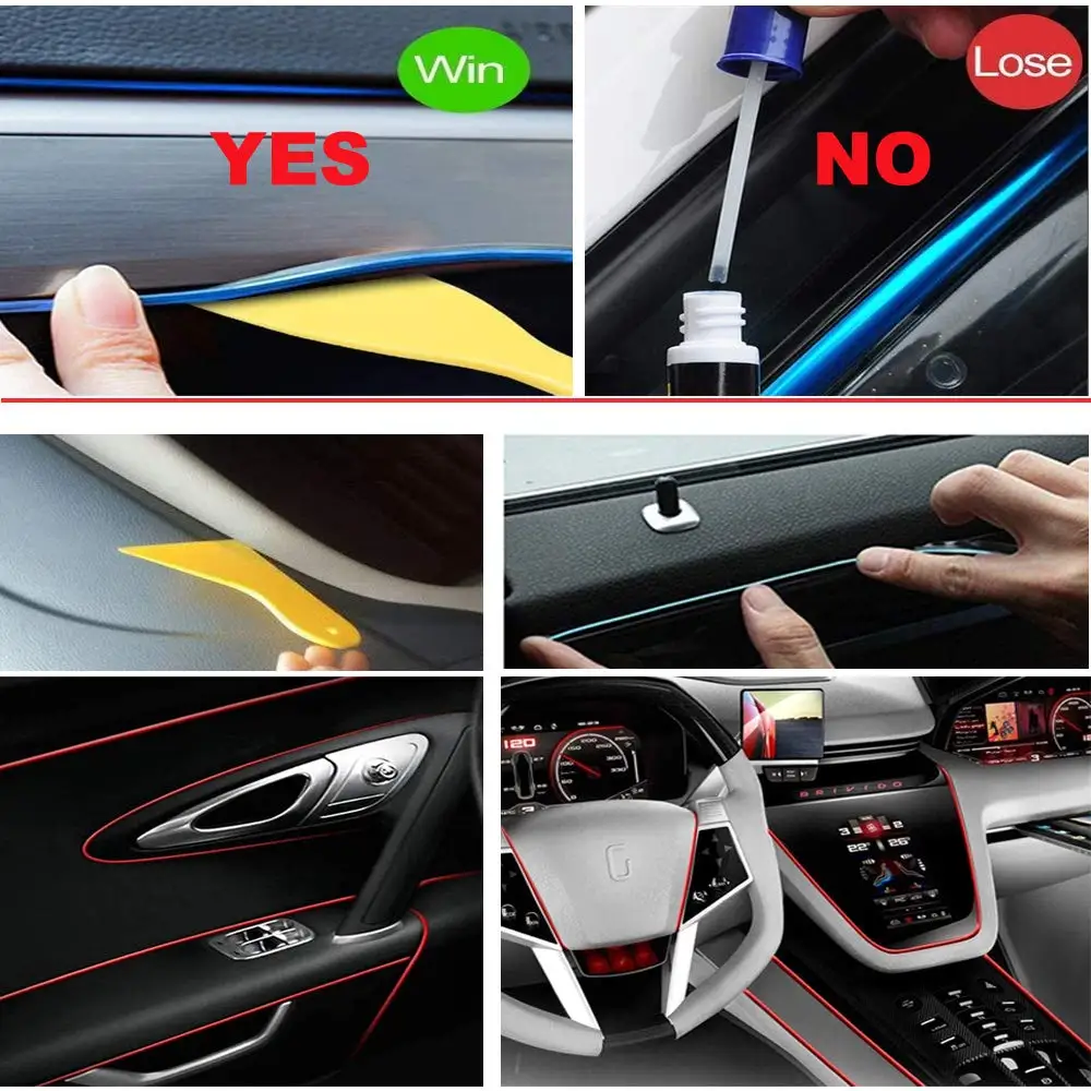 5m Auto Innenraum LED-Streifen Licht Neon El Verkabelung dekorative – Bild 6