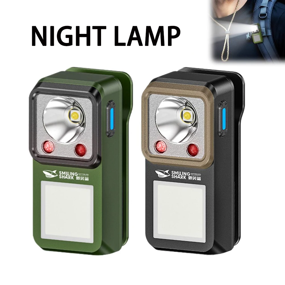 LED-Taschenlampe mit magnetischer Klemme, Arbeits- und Notfalllampe, zum Aufstecken, wiederaufladbar, für den