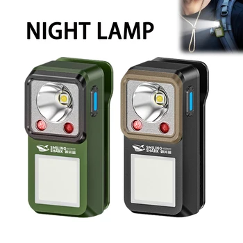 LED-Taschenlampe mit magnetischer Klemme, Arbeits- und Notfalllampe, zum Aufstecken, wiederaufladbar, für den