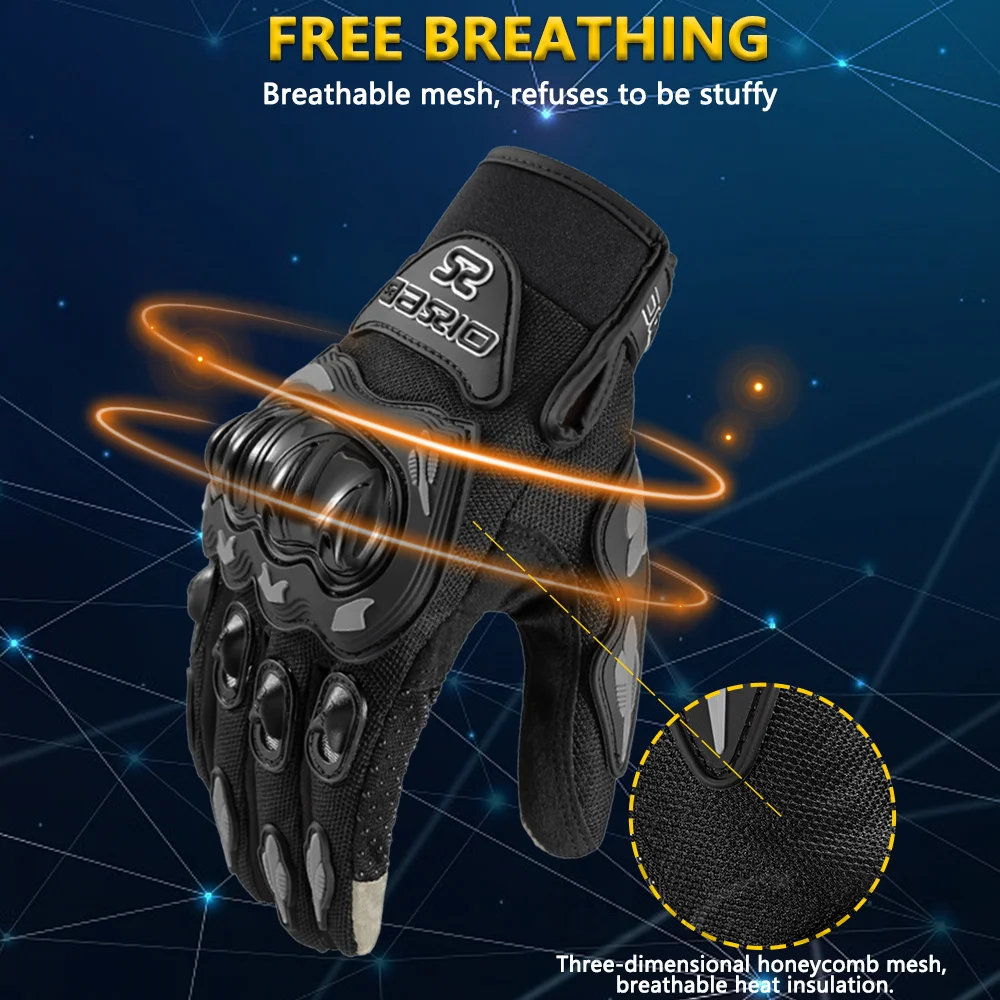 Sommer Atmungsaktive Vollfinger Motorrad Handschuhe Nicht-rutsch – Bild 2