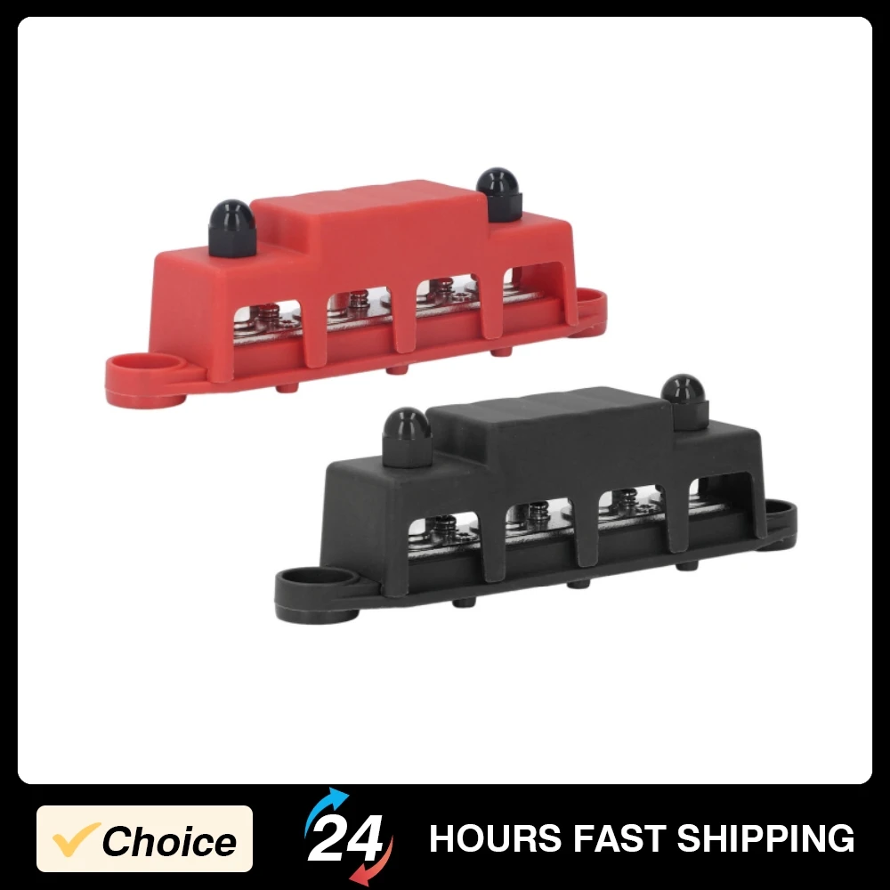 Stromverteilerblock Sammelschiene 48 V 250 A M8 Schraube 4 Terminal Stromverteilerblock Automobil (2 Stück)