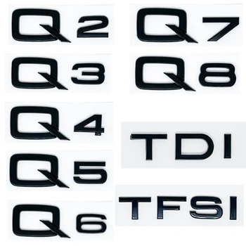 3d ABS Chrom Buchstaben Zahlen Auto Hinten Stamm Boot Emblem Aufkleber Abzeichen Für Q2 Q3 Q4 Q5 Q6 Q7 Q8 TDI
