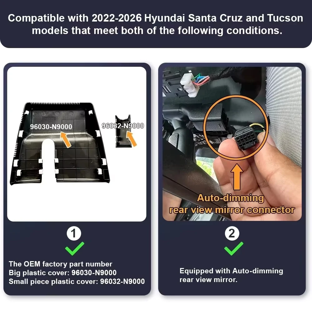 Fitcamx 4K Dash Cam für Hyundai Tucson 3./4. Generation 2016-2026 – Bild 3