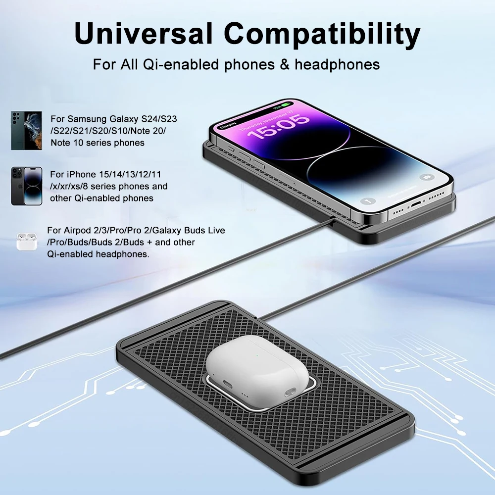 Auto Drahtlose Ladegerät Silikon Rutschfeste Pad für iPhone 15 14 13 – Bild 4