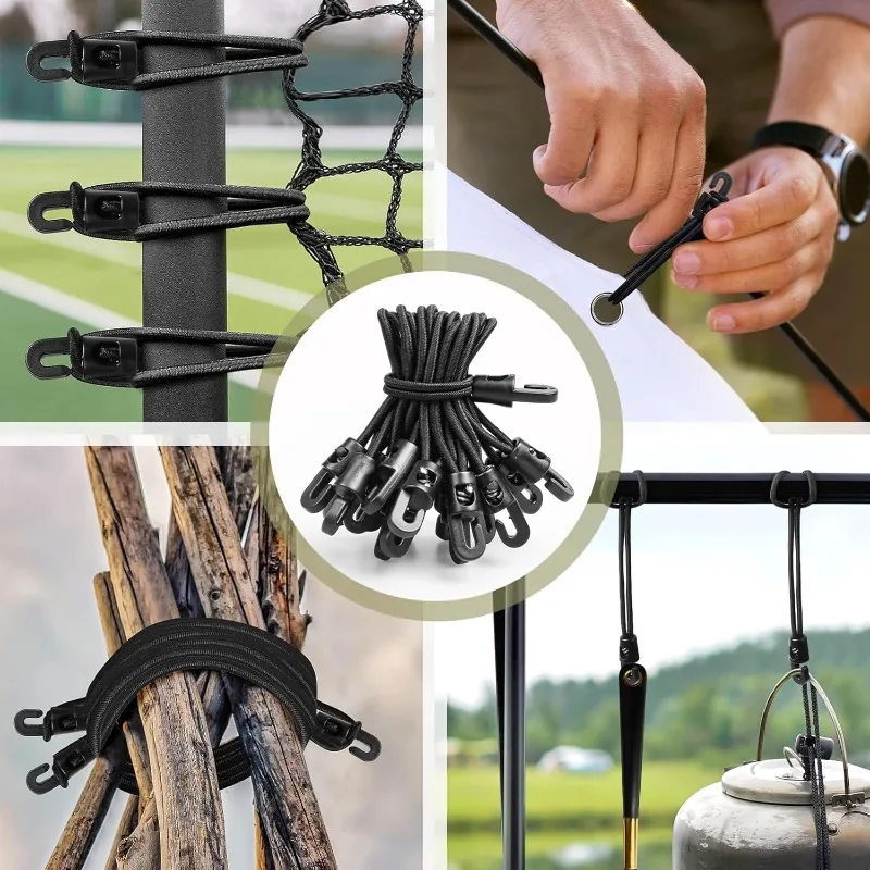Multifunktionale elastische Bungee-Seile mit Haken für Camping – Bild 6