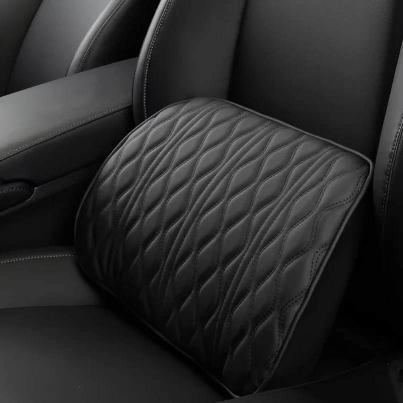 HEISS Auto-Nackenkissen aus PU-Leder, Lendenwirbelstütze für den Sitz – Bild 4
