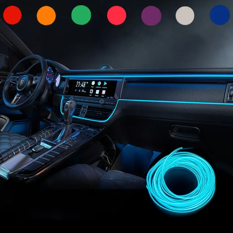 Auto Innen Atmosphäre Beleuchtung LED Streifen DIY Flexible EL – Bild 2