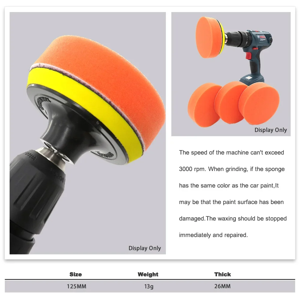 5 Zoll (125mm) Auto Polierpads Schwamm Polieren Wachsen Pad (5 Stück) – Bild 5