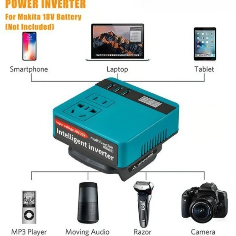 220V 120W USB-Powerbank für Makita, Milwaukee, DeWalt und Dayi 18V – Bild 5