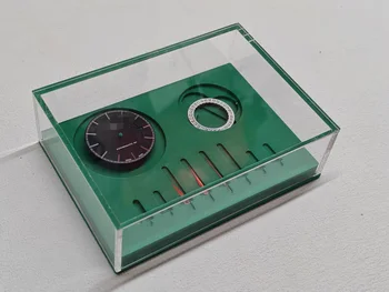 Uhrenreparatur-Werkzeuge, Aufbewahrungsbox für Zifferblätter und Zeiger, mit Acrylabdeckung, Staubdicht