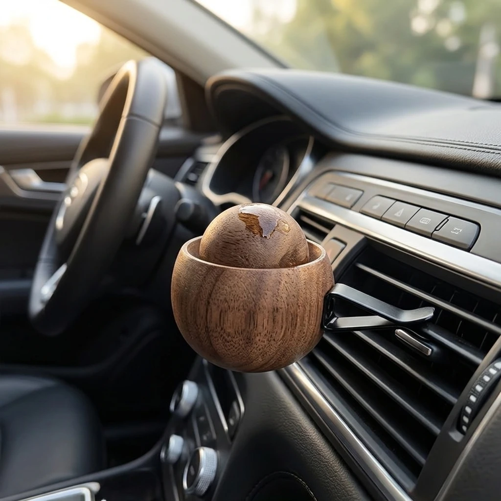 Auto- und Heim-Duftöldiffusor - Aus Holz Gefertigter Mini-Diffusor – Bild 5