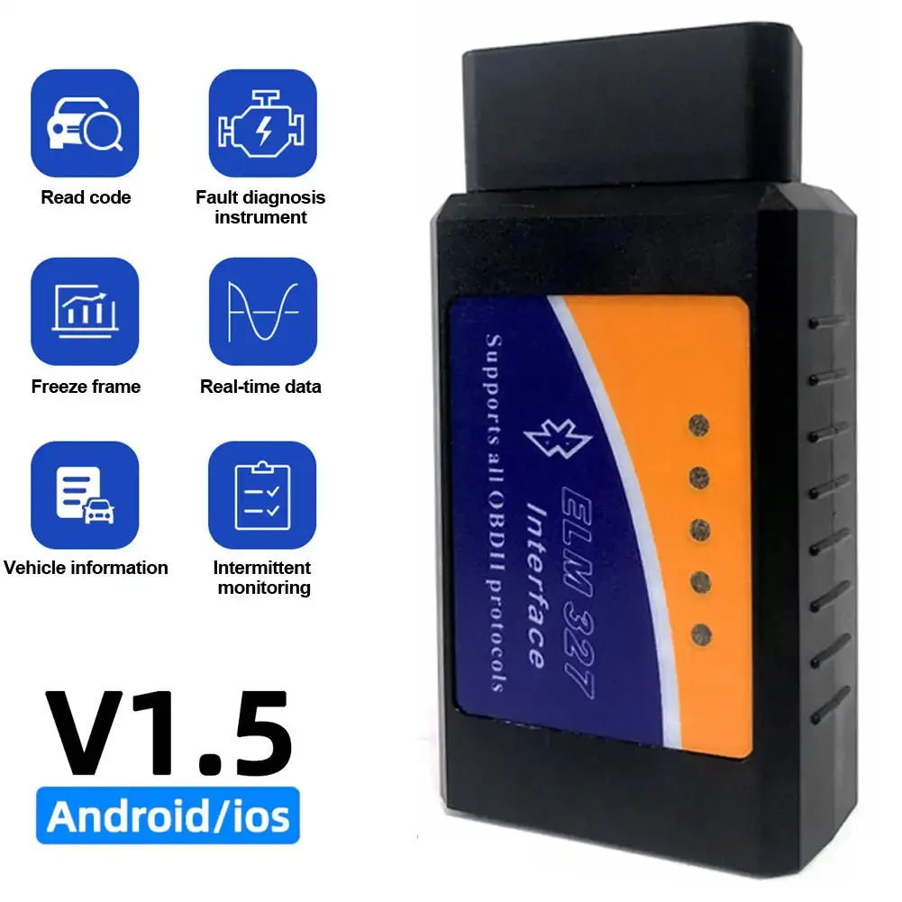 Bluetooth OBD2 ELM327 V1.5 Scanner Auto Diagnose Detektor Code Reader – Bild 6